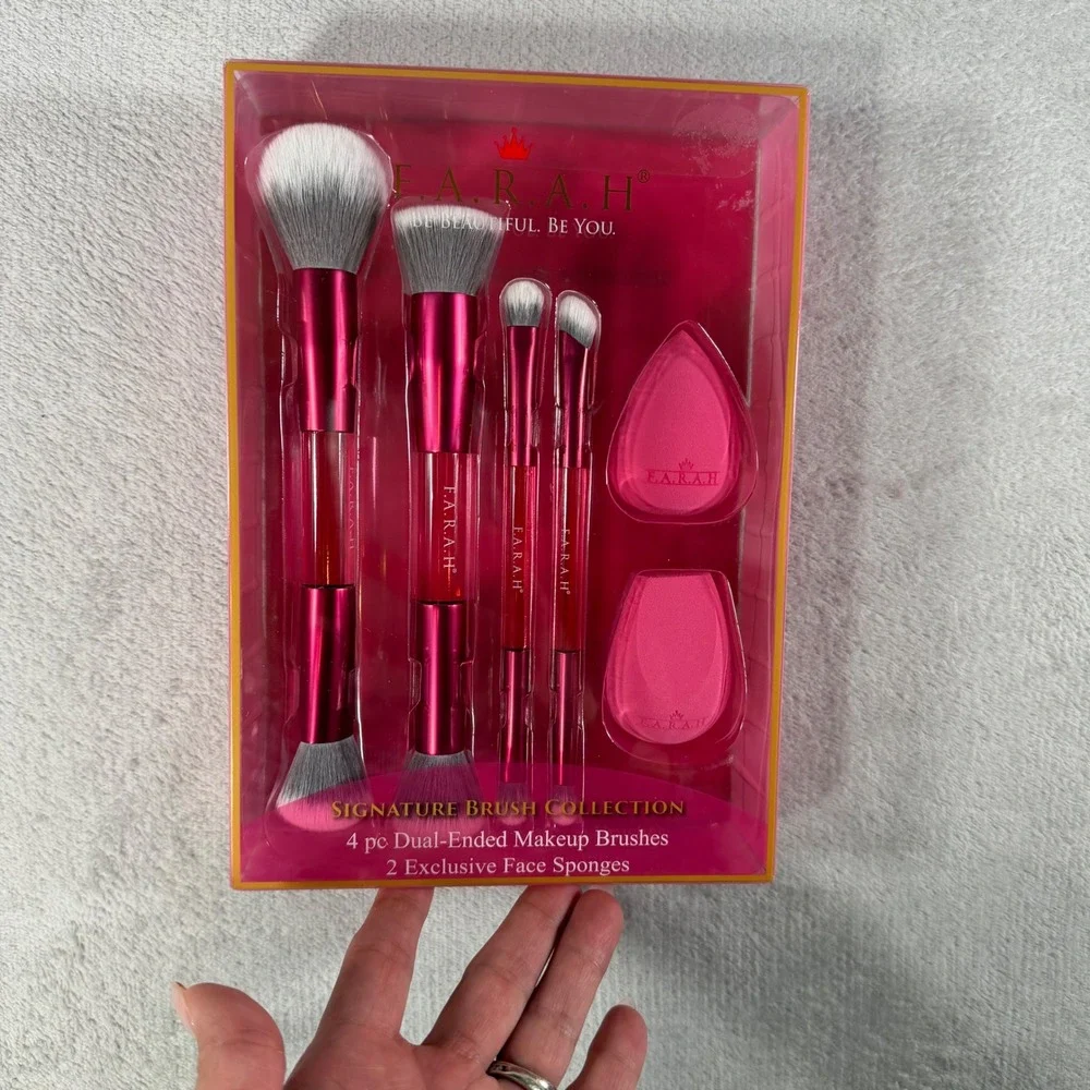 F.A.R.A.H. Signature Brush Collection 4pc Dual-Ended Brushes 2‎ Sponges 6PCW-FHB